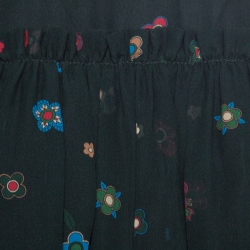 Pre Owned Chloe Dark Green Floral Printed Silk Tunic Dress S