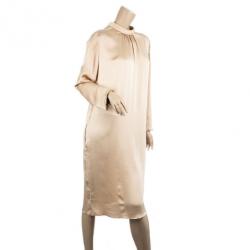 Pre Owned Chloe Long Sleeved Silk Dress L