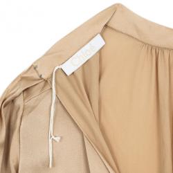 Pre Owned Chloe Long Sleeved Silk Dress L