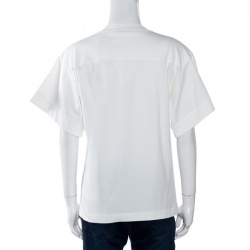 Chloe Off White Horse Print Cotton T-Shirt M
