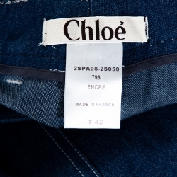 Chloe Blue Denim Lobster Embroidered Flared Jeans L