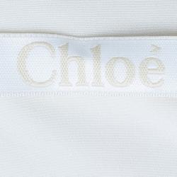 Pre Owned Chloe Off-White Silk Paneled Front Shirt S