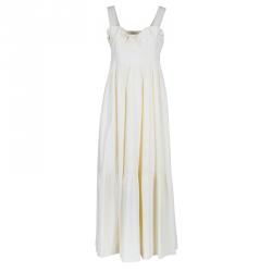 Pre Owned Chloe Off-white Sleeveless Midi Dress M