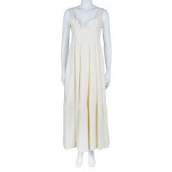Pre Owned Chloe Off-white Sleeveless Midi Dress M