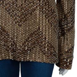 Chloe Gold All Over Beaded Long Sleeve Blouse L