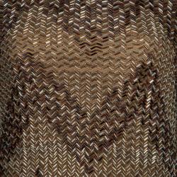 Chloe Gold All Over Beaded Long Sleeve Blouse L
