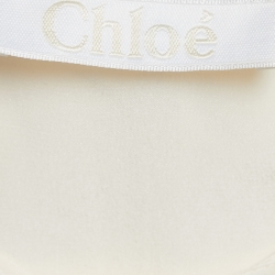 Pre Owned بلوزة كلوي قطن مكشكش ودانتيل من الأمام بيج مقاس متوسط