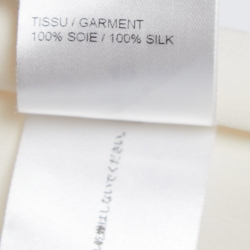 Pre Owned بلوزة كلوي قطن مكشكش ودانتيل من الأمام بيج مقاس متوسط