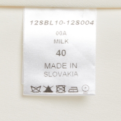 Pre Owned بلوزة كلوي قطن مكشكش ودانتيل من الأمام بيج مقاس متوسط