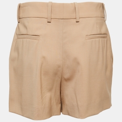 Pre Owned Chloe Brown Crepe Front Pleated Shorts S