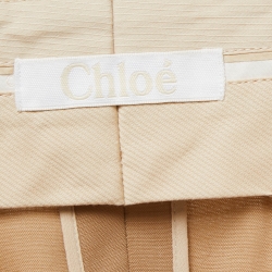 Pre Owned Chloe Brown Crepe Front Pleated Shorts S