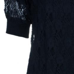 Pre Owned See by Chloe Black Lace Cotton Top M