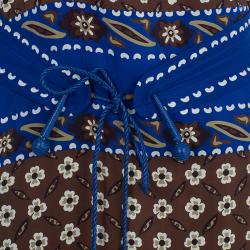 مملوكة مسبقًا Chloe Multicolor Tile Print Belted Dress M