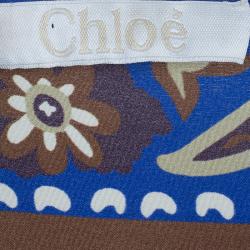 مملوكة مسبقًا Chloe Multicolor Tile Print Belted Dress M