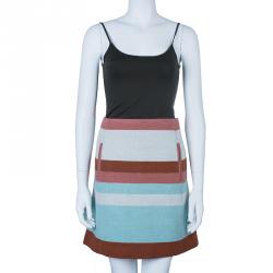 Pre Owned See By Chloe Multicolor Striped Wool Skirt