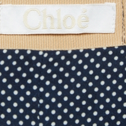 مملوكة مسبقًا Chloe Blue Dotted Crepe Lace Trim Midi Skirt S