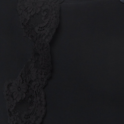 Chloe Black Silk Lace Trimmed Slit Midi Skirt L