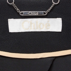 Pre Owned Chloe Black Crepe Open Front Blazer S