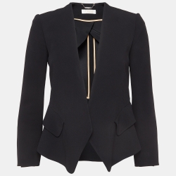Pre Owned Chloe Black Crepe Open Front Blazer S