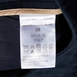 مملوكة مسبقًا Chloe Anthracite Blue Linen Blend Loose Pants S