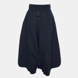 مملوكة مسبقًا Chloe Anthracite Blue Linen Blend Loose Pants S
