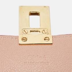 Pre Owned Chloe Pink Perforated Leather Medium Drew Shoulder Bag