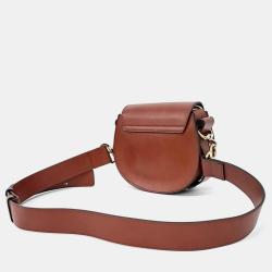Pre Owned Chloe Red Brown Leather Small Tess Shoulder Bag