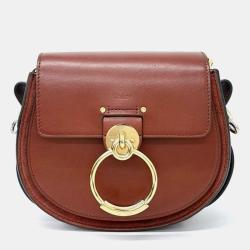 Pre Owned Chloe Red Brown Leather Small Tess Shoulder Bag