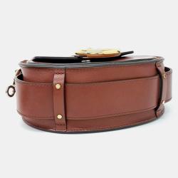 Pre Owned Chloe Red Brown Leather Small Tess Shoulder Bag