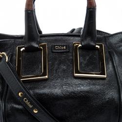 Pre Owned حقيبة كلوي إيثيل جلد أسود