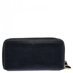 Chloe Black Leather Marcie Zip Around Wallet