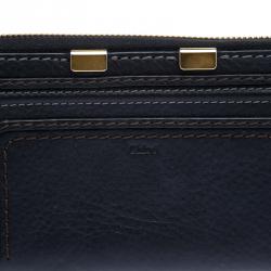 Chloe Black Leather Marcie Zip Around Wallet