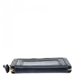 Chloe Black Leather Marcie Zip Around Wallet
