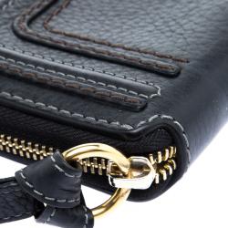 Chloe Black Leather Marcie Zip Around Wallet