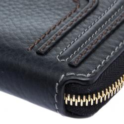 Chloe Black Leather Marcie Zip Around Wallet
