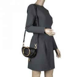 Pre Owned Chloe Black Leather Small Nile Minaudière Crossbody Bag