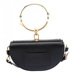 Pre Owned Chloe Black Leather Small Nile Minaudière Crossbody Bag