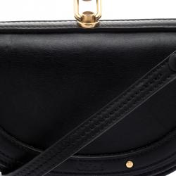 Pre Owned Chloe Black Leather Small Nile Minaudière Crossbody Bag