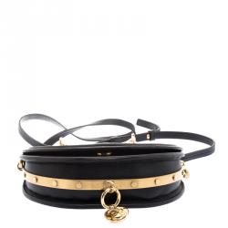 Pre Owned Chloe Black Leather Small Nile Minaudière Crossbody Bag