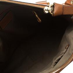 Pre Owned Chloe Cognac Leather Medium Marcie Satchel