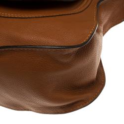 Pre Owned Chloe Cognac Leather Medium Marcie Satchel