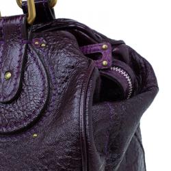 Chloe Dark Purple Patent Leather Paddington Tote