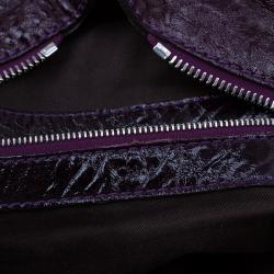 Chloe Dark Purple Patent Leather Paddington Tote