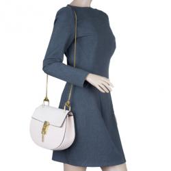 Pre Owned Chloe Pink Leather Medium Drew Bag