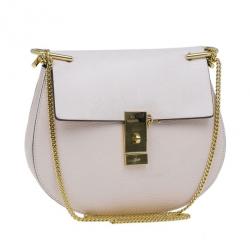 Pre Owned Chloe Pink Leather Medium Drew Bag