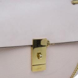 Pre Owned Chloe Pink Leather Medium Drew Bag