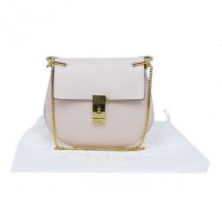 Pre Owned Chloe Pink Leather Medium Drew Bag