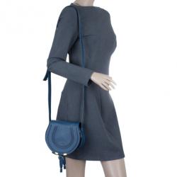 Pre Owned Chloe Blue Leather Mini Marcie Crossbody