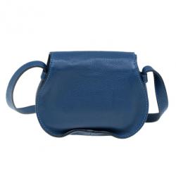 Pre Owned Chloe Blue Leather Mini Marcie Crossbody