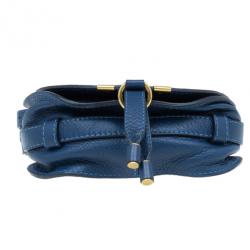 Pre Owned Chloe Blue Leather Mini Marcie Crossbody